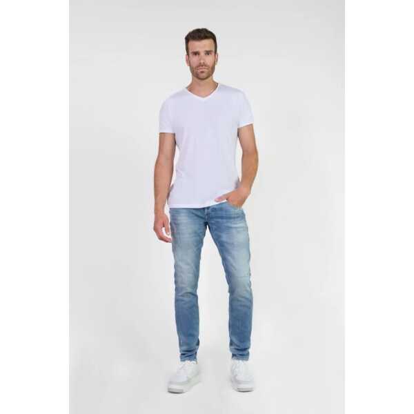 Pantalon Le Temps Des Cerises Jeans 700/11 adjusted Sernine destroy blue N°4 - Image 7