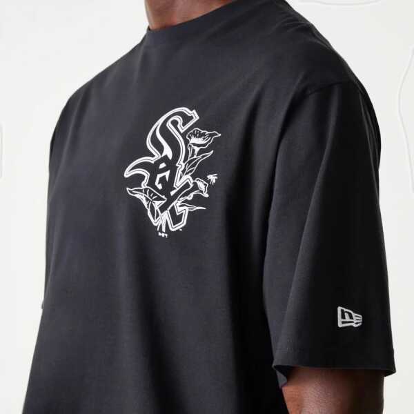 New Era Camiseta Oversized Chicago White Sox MLB Floral Graphic Negro - Image 5