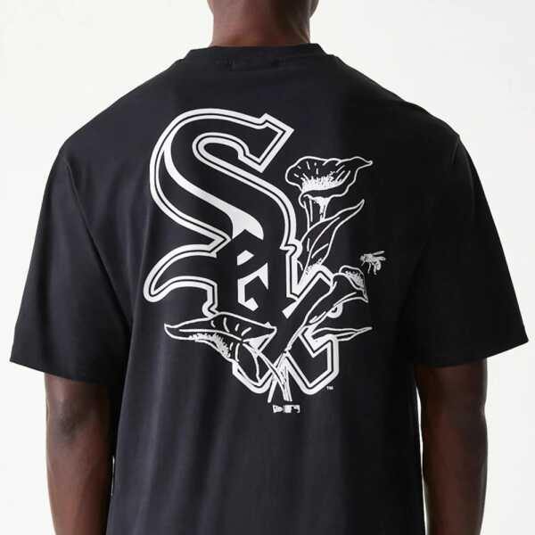 New Era Camiseta Oversized Chicago White Sox MLB Floral Graphic Negro - Image 4