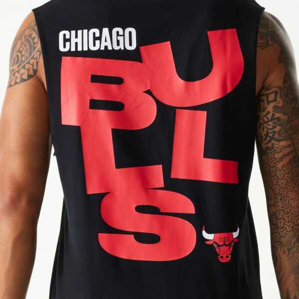 New Era Camiseta Sin Mangas Chicago Bulls NBA Graphic Negra - Image 4