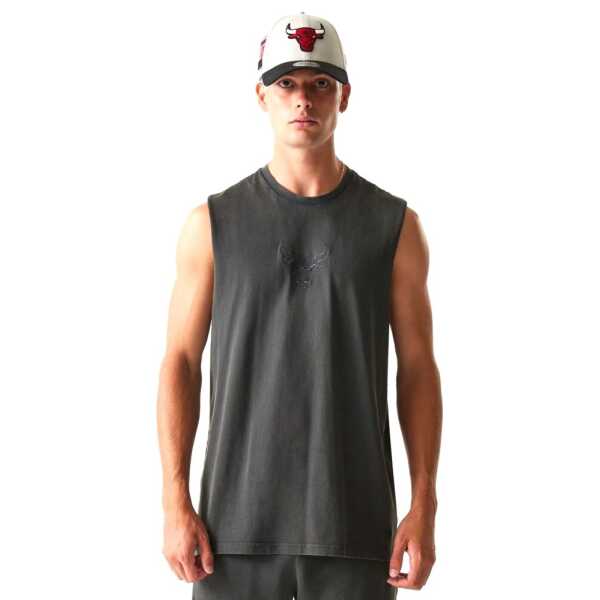 New Era Camiseta Sin Mangas Chicago Bulls NBA Washed Gris