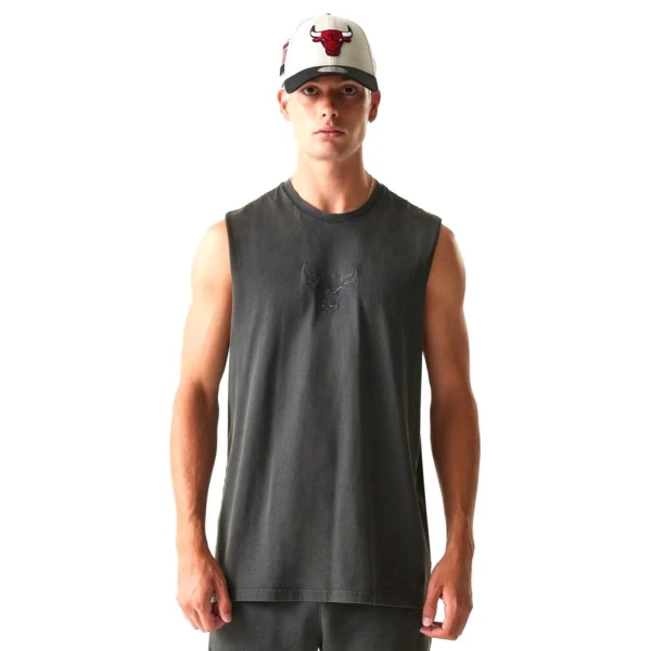New Era Camiseta Sin Mangas Chicago Bulls NBA Washed Gris