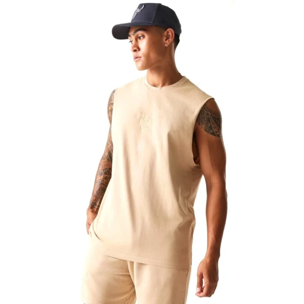 New Era Camiseta Sin Mangas Chicago Bulls NBA Washed Beige