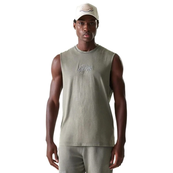 New Era Camiseta Sin Mangas LA Lakers NBA Washed Gris