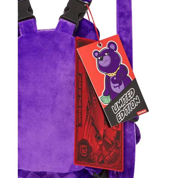 Mochila Sprayground PURPLE SHARK SHARKS IN PARIS MINI BEAR CUB - Imagen 5