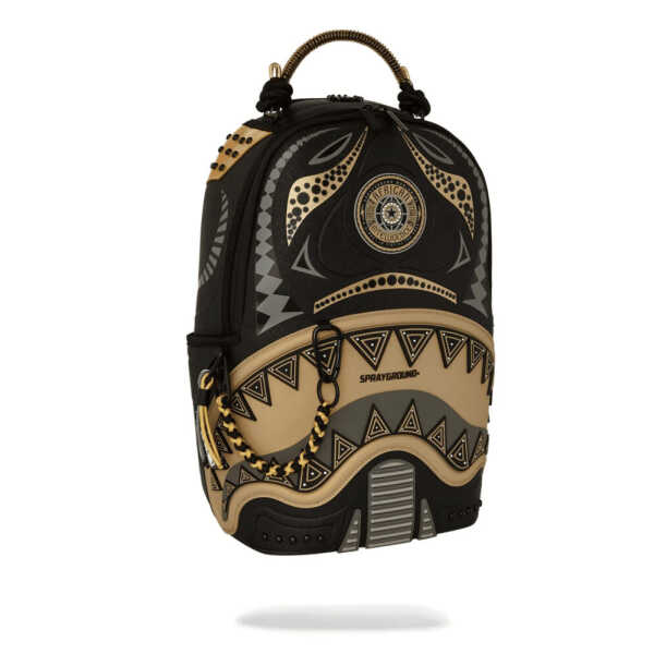 Mochila Sprayground AI WONDERLAND GOLD AND BLACK BACKPACK