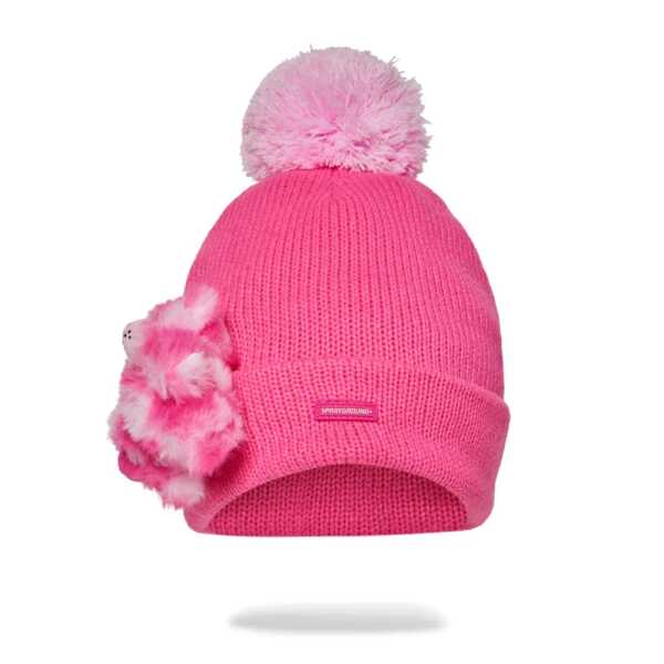 Sprayground PINK BEAR PUFF BEANIE