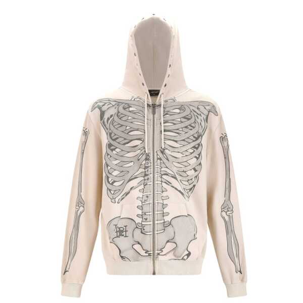 Ed Hardy Skeleton in acid zip thru Hoodie